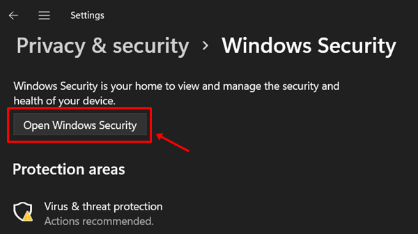 Open Windows Security > Windows Defender (Windows Security)