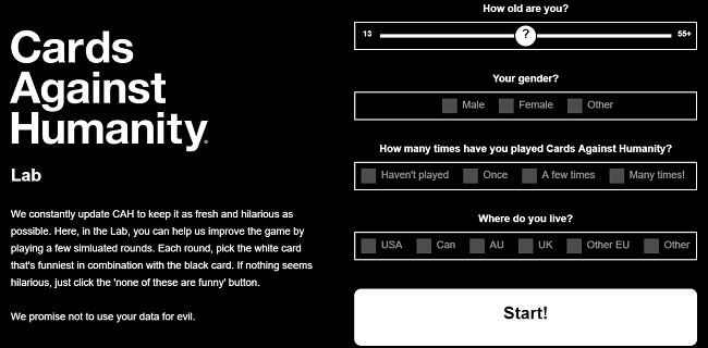 Best Websites To Online Play Cards Against Humanity