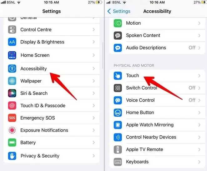 Turn on Vibration in Accessibility