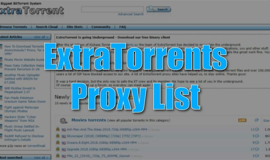 ExtraTorrent Proxy List (2023) – Unblock Extratorrent and Mirrors